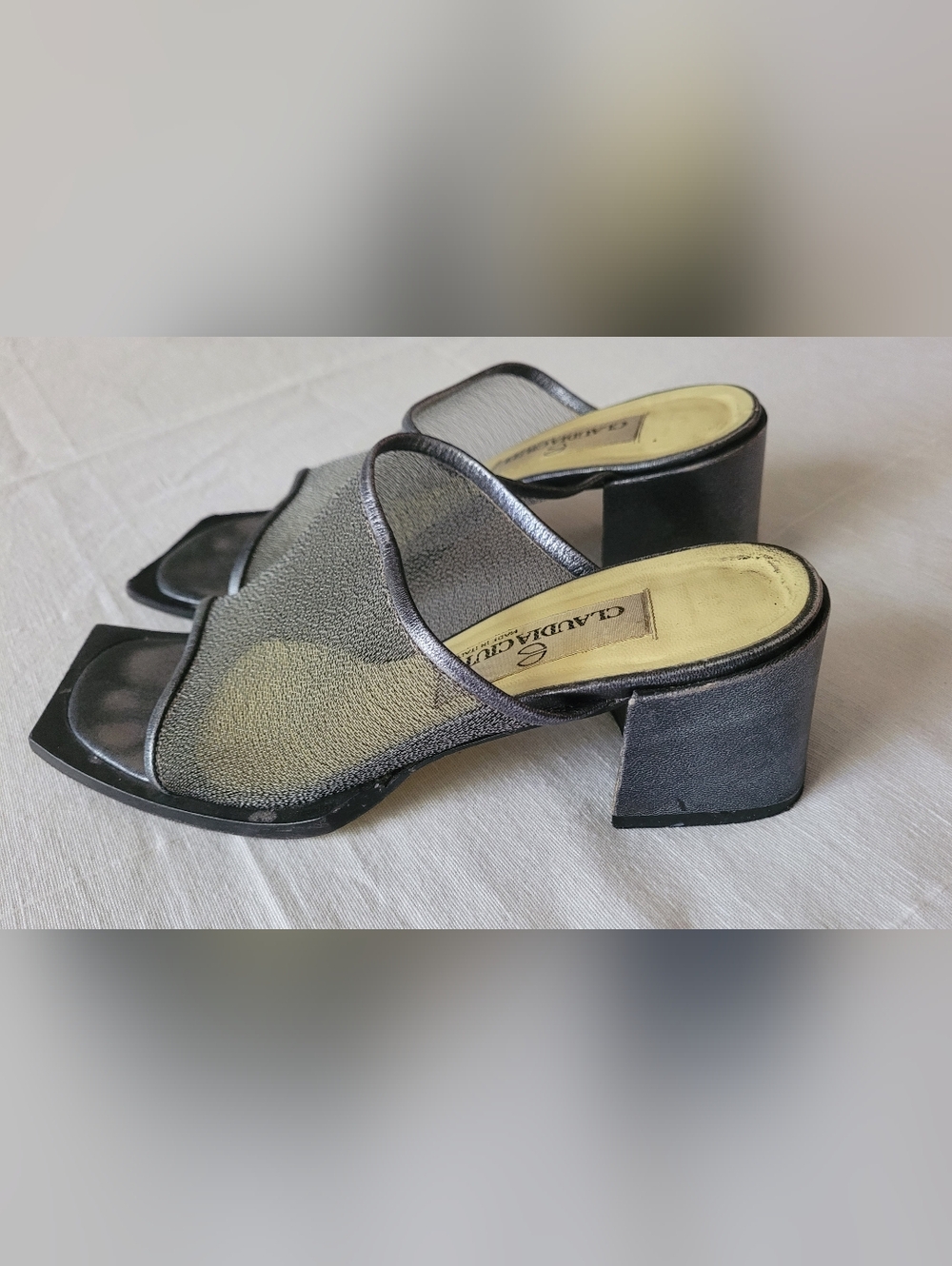 Claudia Ciuti Sz 7M Metallic Mesh Mules